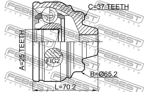 Шрус наружный 25x65.2x37 BMW 6 F06 GC 2011-2013 FEBEST 1910-F10