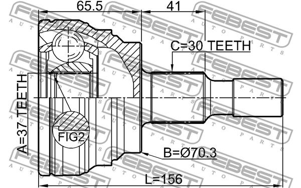 ШРУС наружный 37x70.3x30 MERCEDES BENZ ML-CLASS 164 2004-2011 FEBEST 1610-164S