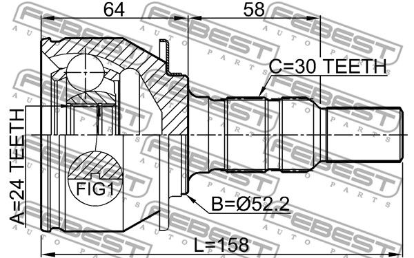 ШРУС наружный L=R (компл) CADILLAC SRX 2010-> FEBEST 3210-SRXLF1