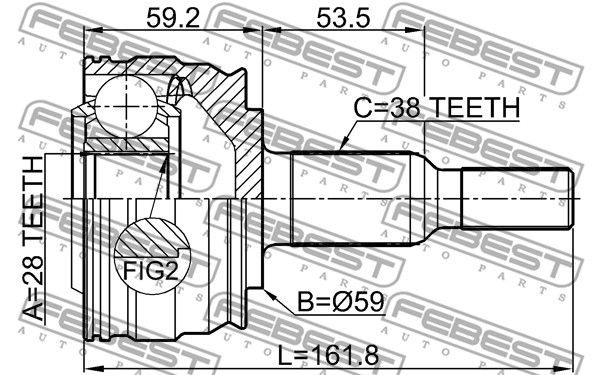 ШРУС наружный задний (компл) VW T5/Multivan 03-> FEBEST 2310-TRANRR