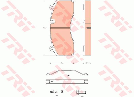 GDB5100_колодки дисковые !29181 210.2x93.4x29.8 \RVI Midlum