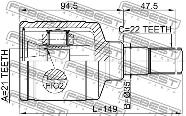 0711-BALLH_ШРУС внутренний к-кт!\ Suzuki Baleno/Esteem (SY413/SY415/SY416/SY418/SY419) 95-01