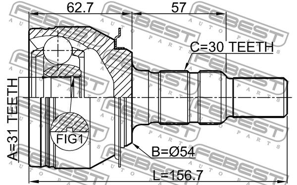 1010-J309_ШРУС наружный! АКПП\ Chevrolet Orlando 11>