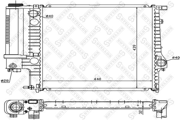 10-25023-SX_радиатор системы охлаждения!\ BMW E36 1.6-2.5 90>