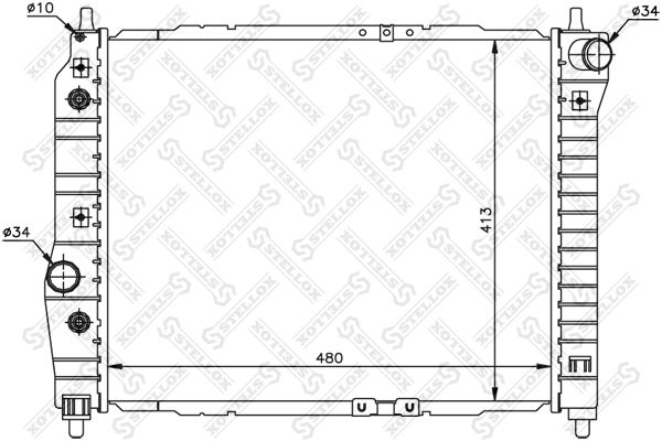 10-25323-SX_радиатор системы охлаждения!\ Chevrolet Aveo, Daewoo Kalos 1.2/1.4 03>