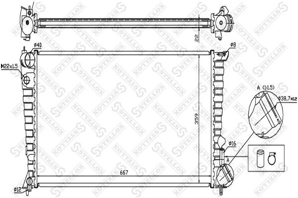 10-25654-SX_радиатор системы охлаждения! МКПП\ Citroen Berlingo 1.8-1.9Di/Xsara 1.9D 98-02