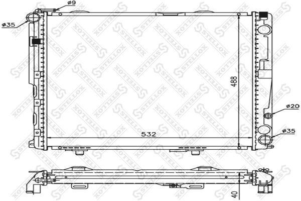 10-25904-SX_радиатор системы охлаждения!\ MB W124 2.5D/3.0D 93-95