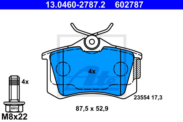 13.0460-2787.2_колодки дисковые з.!\ VW Golf/Passat/Polo 1.6-2.0/2.9/1.9TDi 88-02