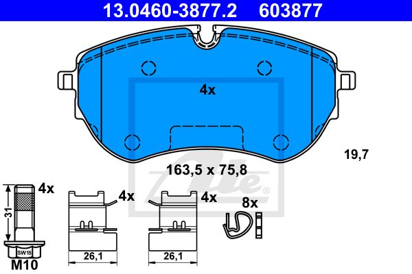 13.0460-3877.2_колодки дисковые передние!\ VW Amarok 2.0/2.0D/3.0D 10>