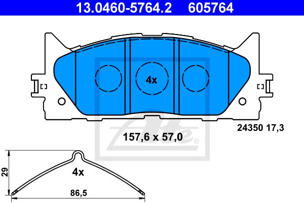 13.0460-5764.2_=GDB3429=D2270-01 [0446533450] !колодки дисковые п.\ Toyota Camry ACV 40/45 06>