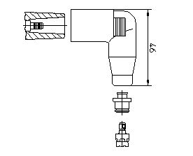 BR-13552A1_наконечник провода высоковольтного!\ Audi A1/A3, Skoda Fabia/Octavia, VW Golf/Polo 94>