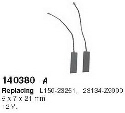 140380c_щетки генератора! Hitachi 7x5x21.5/20.5 12V\ Isuzu, Mazda, Nissan, Subaru