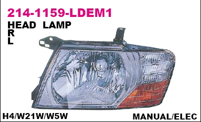 214-1159R-LD-EM1_фара правая! электр. хромиров.\ Mitsubishi Pajero all 03>