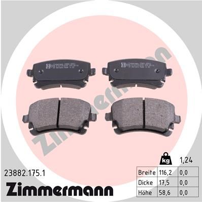 23882.175.1_колодки дисковые !задн. 116x59x18 \ Audi A6 RS6/A8 02>