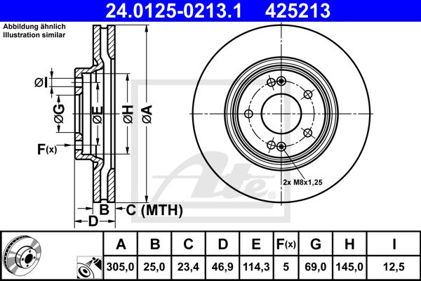 24.0125-0213.1_диск тормозной передний!\ Hyundai Tucson/i30 1.6/2.0/1.7 15>