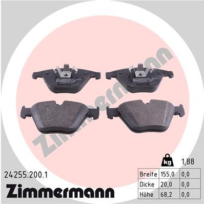 24255.200.1_колодки дисковые !перед. 155x68x20 \ BMW E90/E91/E92/E93 06>