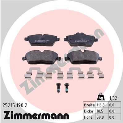 25215.190.2_колодки дисковые !задн. 116x50x18 \ MB W166 ML250/GL350 2.5CDI/3.5CDI 11>