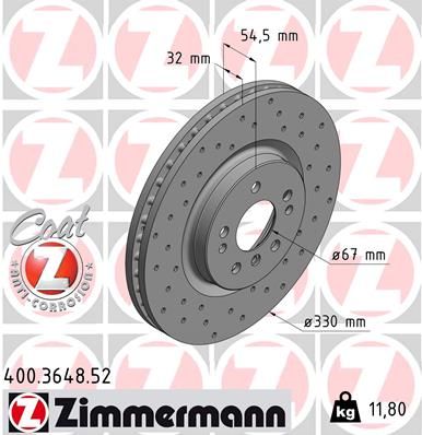 400.3648.52_диск тормозной !Sport перед. 330x32/54-5x112 \ MB W164/W251 3.5/3.0CDi 05>