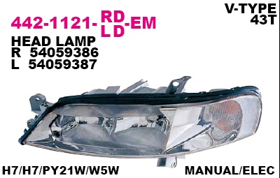 442-1121L-LD-EM_фара левая! электр.\ Opel Vectra B 99-01