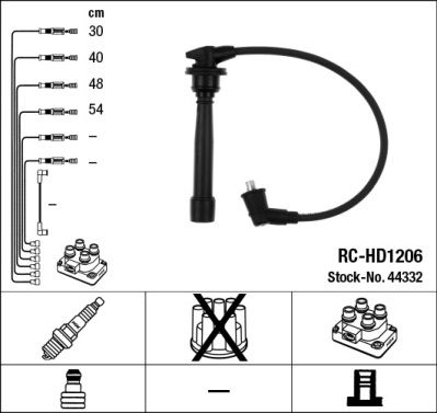 RC-HD1206_к-кт проводов!\ Hyundai Accent/Elantra/Getz/Matrix, Kia Cerato 1.4-1.6i 94>