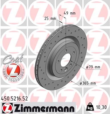 450.5216.52_диск тормозной !Sport задн. 365x25/49-5x120 \ Land Rover Range Rover 3.0-5.0i/D 13>