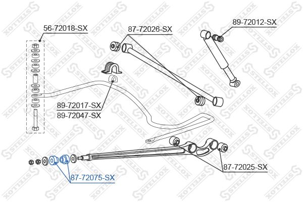 87-72075-SX_сайлентблок зад. продол. рычага пер.!\Mitsubishi Pajero L141G-L146G 88-91