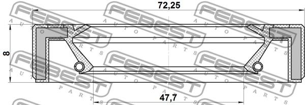 95GAS-49720808X_сальник разд. коробки! 49х72х8\ Mitsubishi Outlander 2.0-2.4 03>