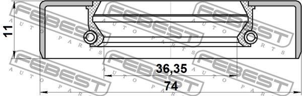 95GDS-39741111R_сальник КПП! 39x74x11\ Toyota Land Cruiser/Hi-Lux/Hi-Ace/Celica