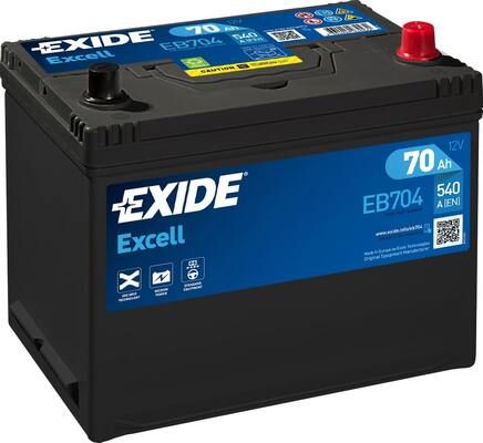 EXIDE EB704 EXCELL_аккумуляторная батарея! 19.5/17.9 евро 70Ah 540A 270/173/222\