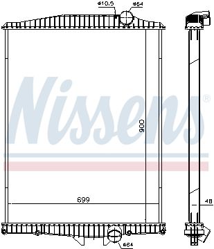 NS654630_радиатор системы охлаждения !без мет. рамки 900x699x48 \Volvo FM10/FM11/FH12/FM7