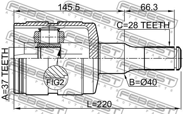 3611-H3_ШРУС внутренний к-кт!\ Porsche Cayenne 02-10/Panamera 09>