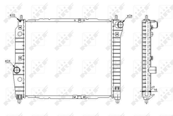 NRF 53637_радиатор системы охлаждения!\ Chevrolet Aveo, Daewoo Kalos 1.2/1.4 02>