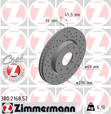 380.2168.52_диск тормозной !Sport перед. 276x26/46-4x114 \MITSUBISHI GALANT VIII 2.0 00>03, 00>04, 2