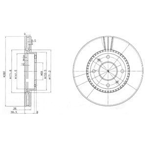 BG4013_диск тормозной передний!\ Hyundai Sonata 2.0/2.7 V6 01>