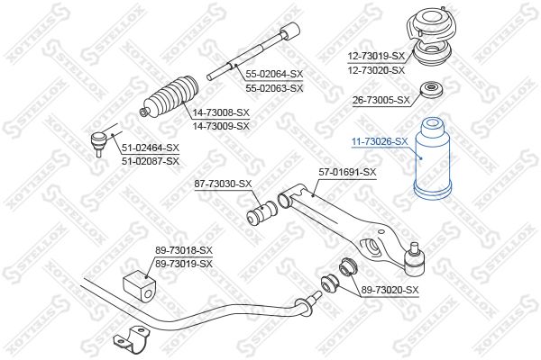 11-73026-SX_отбойник-пыльник амортизатора переднего!\ Daewoo Matiz 98>