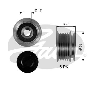 OAP7044_шкив генератора!\ Audi A4 1.6/1.8T/2.0/A6 2.0, VW Passat 1.6 00>