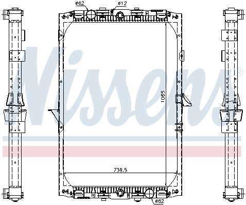 NS61417A_радиатор системы охлаждения !.пластик/алюминий 1065x740x40 \DAF F95/XF95 380/430/480/530