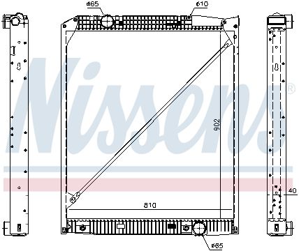 NS62653A_радиатор системы охлаждения !.алюм./пласт. 902x810x40 \MB Actros 18/20/25/26/32/33/41t 96>