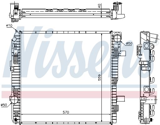 NS62794A_радиатор системы охлаждения !569x558x42 \MB Atego I
