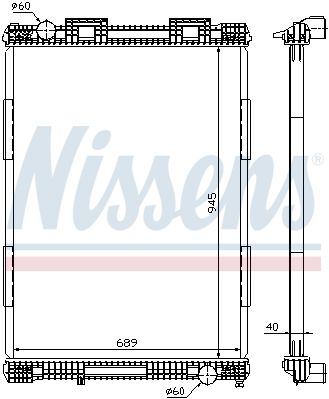 NS628700_радиатор системы охлаждения ! без мет. рамы пластик/алюминий 945x689x42 \MAN F2000