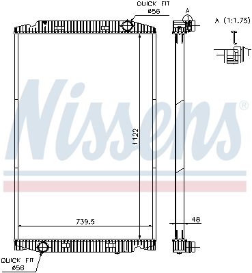 NS63329A_радиатор системы охлаждения! 739x1122x48 \ Iveco Stralis/Trakker (02->)