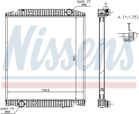 NS63330A_радиатор системы охлаждения! 740x800x48\Iveco Stralis (02->)