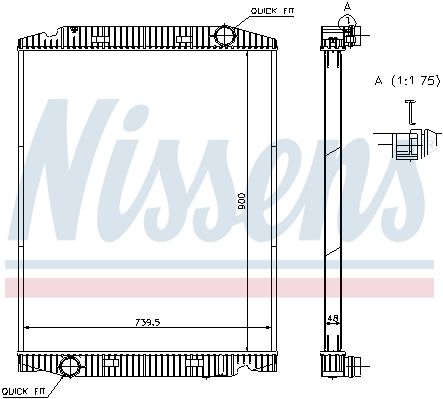 NS63331A_радиатор системы охлаждения! 740x900x48\Iveco Stralis (02->)