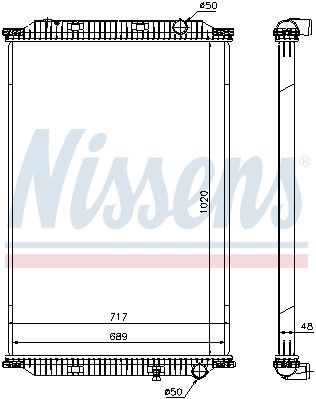 NS637780_радиатор системы охлаждения !пластик/алюминий 1020x689x48\ RVI Magnum DXi 12/13 04>