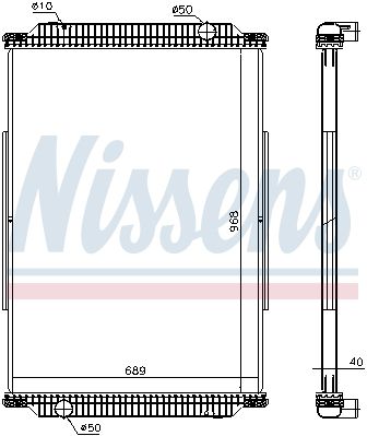 NS637870_радиатор системы охлаждения !пластик/алюминий без мет.рамки 968x689x40\RVI Premium 00>