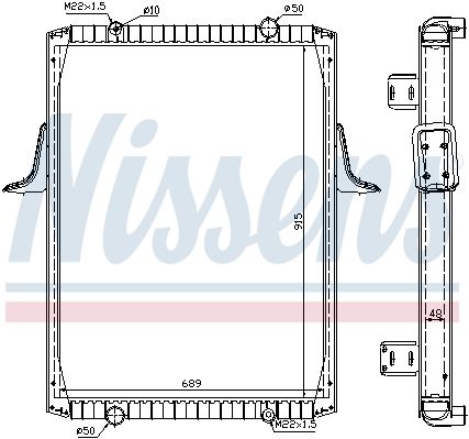 NS63821A_радиатор системы охлаждения !алюм./пласт.915x689x48 \RVI Premium/Kerax 96<-->00