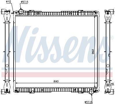 NS64067A_радиатор системы охлаждения !пластик/алюминий 860x990x40 \Scania R-Series 03/04-->