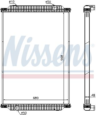 NS672440_радиатор системы охлаждения !пластик/алюминий 968x689x48\RVI Premium 00>