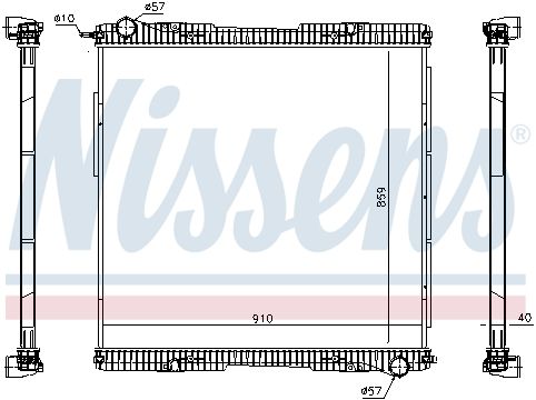 NS672920_радиатор системы охлаждения! без рамки пластик/алюминий 859x910x40\SCANIA G-SERIES