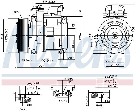 NS890023_компрессор кондиционера!\MB ACTROS MP1/MP2/MP3/ATEGO/ECONIC W957/VARIO W670/UNIMOG 02>